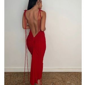 Melani red dress - Backless/ Low Back